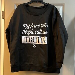 Black Crew Neck Mama Sweatshirt